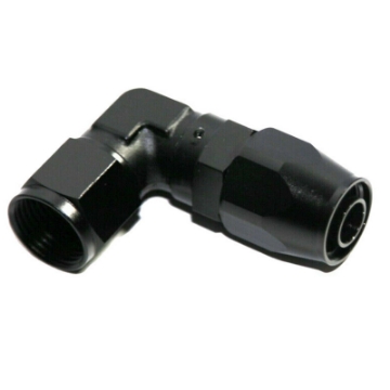 10AN AN10 90 Degree Union Elbow Fitting Swivel Fuel Oil Gas Line Hose End Black