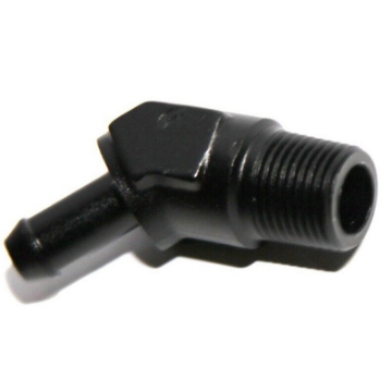 1Pcs 45Deg Fuel Oil Gas Line 3/8"NPT Male to 3/8"Hose Barb Fitting Adapter Black