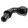1x 12AN AN-12 Fitting Black 90 Degree Swivel Fuel Oil Gas Line Push On Hose End