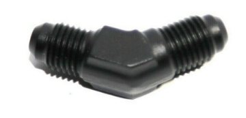 Picture of 1x 4AN Male to Male AN4 Fitting Adapter Black 45 Deg Swivel Fuel Oil Gas Line
