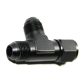 1x Flare 3 Way T Tee Fitting Adapter BLACK AN8 Male to AN8 8-AN Female
