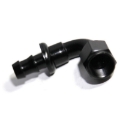 1x90 Degree AN6 6AN AN-6 Swivel Fuel Oil Gas Line Push-on Hose End Fitting Black