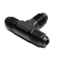 3-Way Tee T-Piece Fitting Adapter AN4 4-AN Male to 2X AN4 4-AN Male BLACK