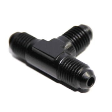 3-Way Tee T-Piece Fitting Adapter AN4 4-AN Male to 2X AN4 4-AN Male BLACK