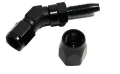 Picture of 45 Degree Swivel Fuel Oil Gas Line Hose End 4AN AN-4 Union Elbow Fitting Black