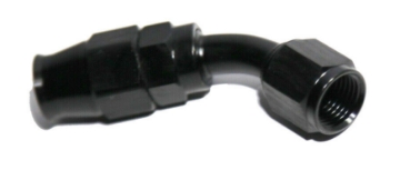 Picture of 6AN AN-6 Fitting Black 45 Degree Swivel Fuel Oil Gas Line PTFE Hose End