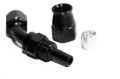 Picture of 6AN AN-6 Fitting Black 45 Degree Swivel Fuel Oil Gas Line PTFE Hose End