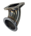 Picture of 90 Degree T2-4 Bolt to 2.5" Vband Turbo Charger Flange Adapter+Gasket+Clamp