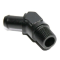 Aluminum Fitting 4AN Male to 4AN Male Straight with 1/8NPT Gauge port Black