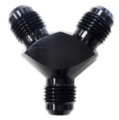 AN6 6-AN Male to 2X AN6 6-AN Male Y-Block Male Flare Fitting Adapter Black