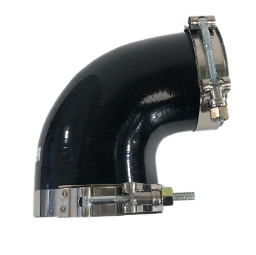 Picture of Black 3.5" I.D. to 3" I.D. 90 Degree Silicone hose Coupler +(2 pcs)T-bolt Clamp