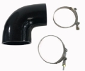 Picture of Black 3.5" I.D. to 3" I.D. 90 Degree Silicone hose Coupler +(2 pcs)T-bolt Clamp