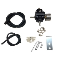 Black Universal Aluminum Fuel Pressure Regulator Adjustable Pressure with Gauge