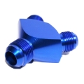 BLUE AN10 10-AN Male toAN12 12-AN Male Two Male Flare Y-Block Fitting Adapter