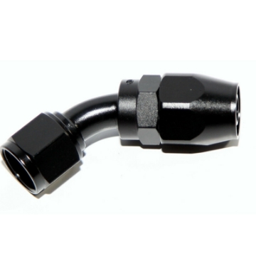 EMUSA -8AN AN8 Black 45 Degree Swivel Oil/Fuel/Gas Line Hose End Fitting Adapter