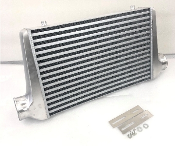 Picture of EMUSA Aluminum Polished Intercooler overall size 25" x13" x3", 3" Inlet/Outlet