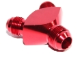 Picture of EMUSA AN10 10-AN Male to 2X AN8 8-AN Male 3-Way Y-Block Red Fitting Adapter New