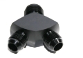 Picture of Fitting Adapter 3-Way Y-Block AN12 12-AN Male to (two) AN10 10-AN Male BLACK