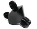 Picture of Fitting Adapter 3-Way Y-Block AN12 12-AN Male to (two) AN8 8-AN Male BLACK