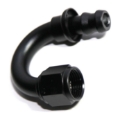 (one) 180° AN8 8AN AN-8 Swivel Fuel Oil Gas Line Push-on Hose End Fitting Black