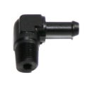 (one) 1/8NPT Male to 1/4" Hose Barb 90 Degree Aluminum Fitting Adapter Black