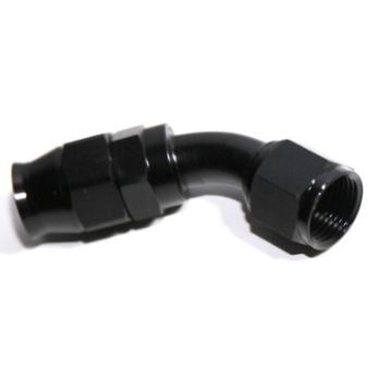 (one) AN10 10AN AN-10 45° Degree Swivel Fuel Oil Gas Line Hose End Fitting Black