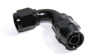 Picture of (one) AN10 10AN AN-10 90°Degree Swivel Fuel Oil Gas Line Hose End Fitting Black