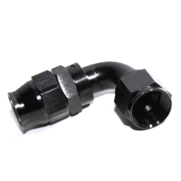 (one) AN12 12AN AN-12 90 Degree Swivel Fuel Oil Gas Line Hose End Fitting Black