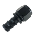 (one) AN12 Straight Push Lock Oil/Fuel/Gas Hose Line End Fitting Adapter Black