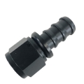 (one) AN12 Straight Push Lock Oil/Fuel/Gas Hose Line End Fitting Adapter Black