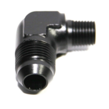 (one) AN8 8AN Male to 1/4NPT Male 90 Degree Fuel Oil Gas Line Fitting Adapter