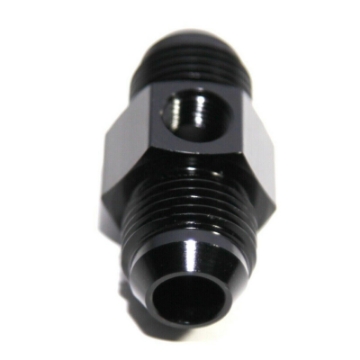 (one) Black 8AN to Male AN8 Straight Fitting Adapter+1/8NPT Pressure/Temp Port