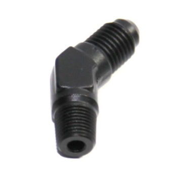 (one) Black AN4 4-AN Male to 1/8NPT Male 45 Degree Flare Fitting Adapter
