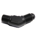(one) Black AN4 4-AN Male to 1/8NPT Male 45 Degree Flare Fitting Adapter