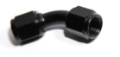 Picture of (one) Black AN4 Female to 4AN AN-4 Female 45 Degree Flare Swivel Fitting Adapter