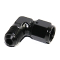 (one) Black AN6 Female to 6AN AN-6 Male 90 Degree Flare Swivel Fitting Adapter