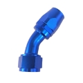 (one) Blue AN-16 AN16 45° Deg Swivel Fuel Oil Gas Line Hose End Fitting Adapter