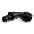 (one)45 Degree AN8 8AN AN-8 Black Push On/ Push Lock Hose End Fitting Adapter