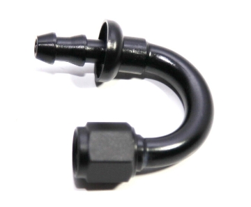 Picture of (one)AN4 4AN AN-4 180° Swivel Fuel Oil Gas Line Push-on Hose End Fitting Black