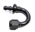 Picture of (one)AN4 4AN AN-4 180° Swivel Fuel Oil Gas Line Push-on Hose End Fitting Black