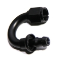 (one)AN6 6AN AN-6 180° Swivel Fuel Oil Gas Line Push-on Hose End Fitting Black