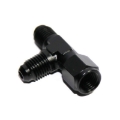 (one)Black AN4 4-AN Female to 2x AN4 4-AN Male 3-Way Tee T-Piece Fitting Adapter