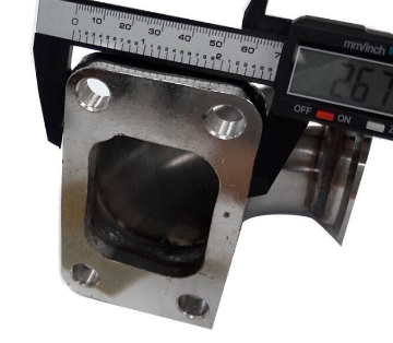 Picture of Stainless Steel Turbo Charger Flange Adapter T3 4-Bolt to 2.5" V-Band 90 Degree