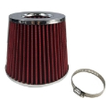 Universal 2.5" 2 1/2" Performance High Flow Cold Air Intake Turbo Red Filter