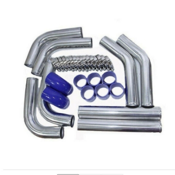 Universal 2.5" Intercooler Piping Kit+ Blue Silicone Hose Coupler + T-Bolt Clamp