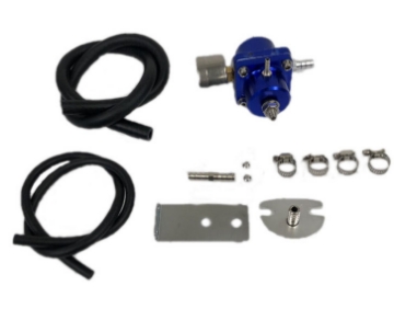 Picture of Universal Aluminum Blue Fuel Pressure Regulator Adjustable Pressure with Gauge