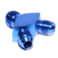 Universal AN10 10-AN Male to 2X AN8 8-AN Male Blue 3-Way Y-Block Fitting Adapter