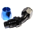 Universal AN12 45Degree Blue+Black Swivel Oil Fuel Line Hose End Fitting Adaptor
